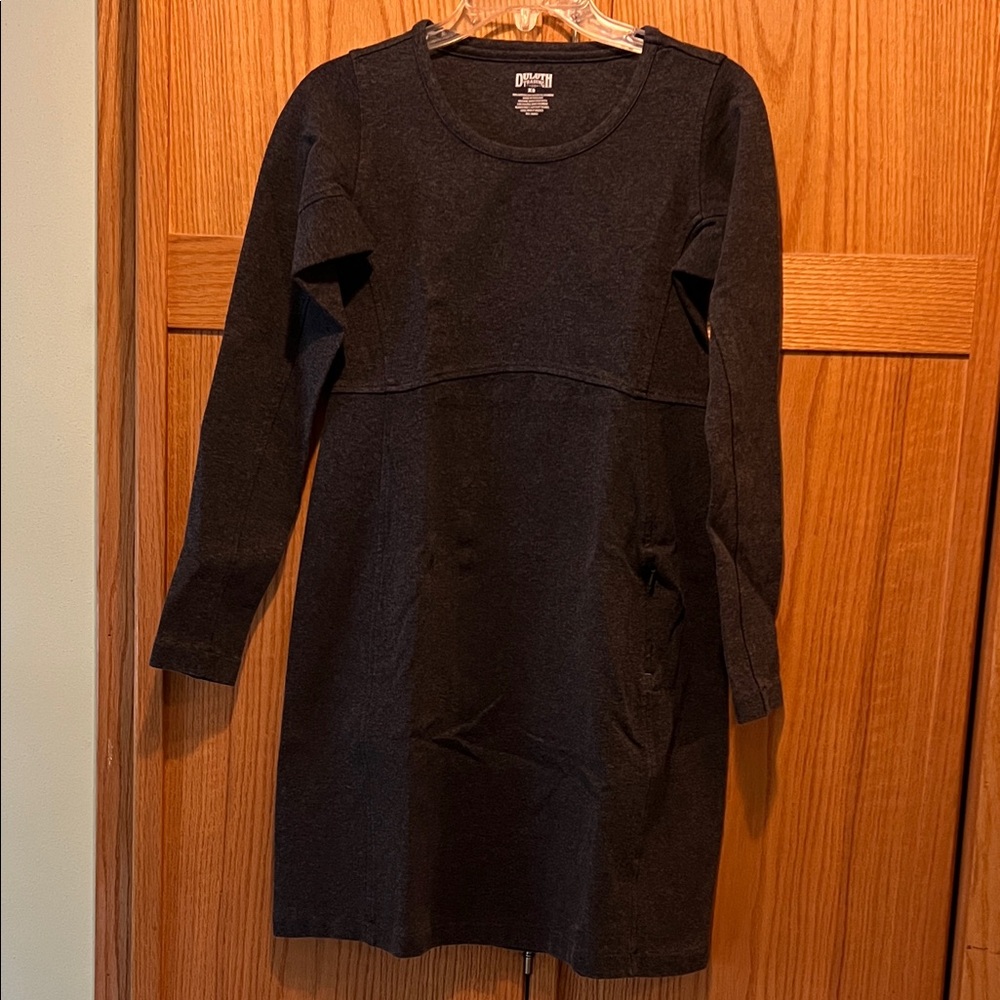Duluth Trading Co Charcoal Long Sleeve Dress